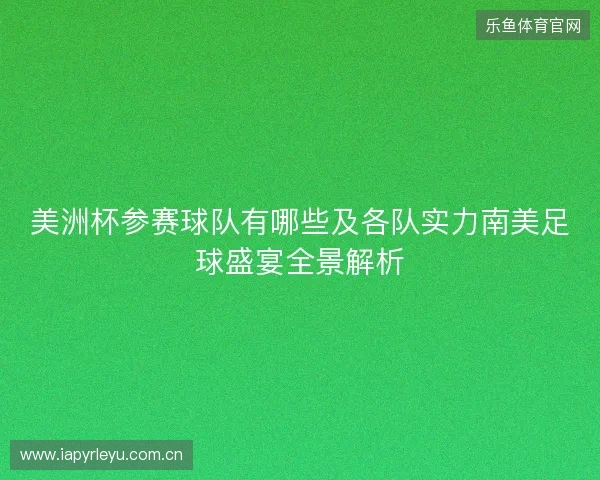 美洲杯参赛球队有哪些及各队实力南美足球盛宴全景解析